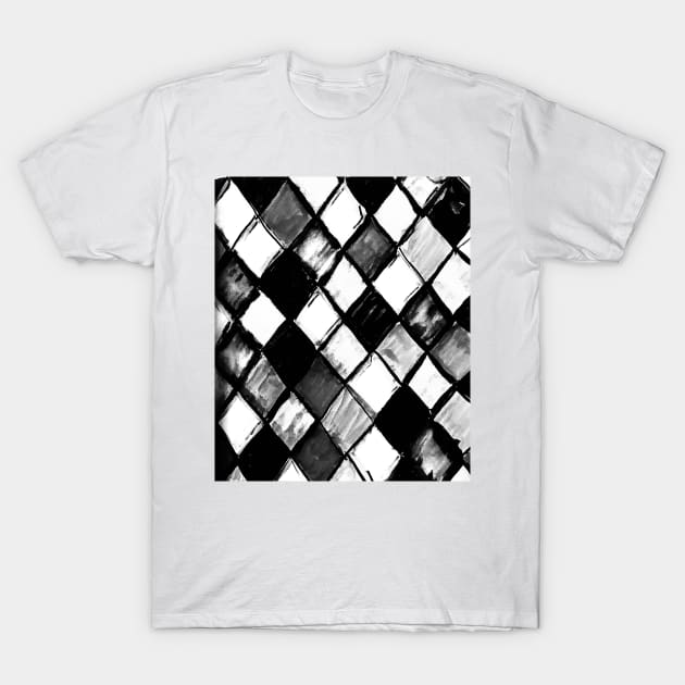 Black and White Diamonds T-Shirt by YollieBeeArt